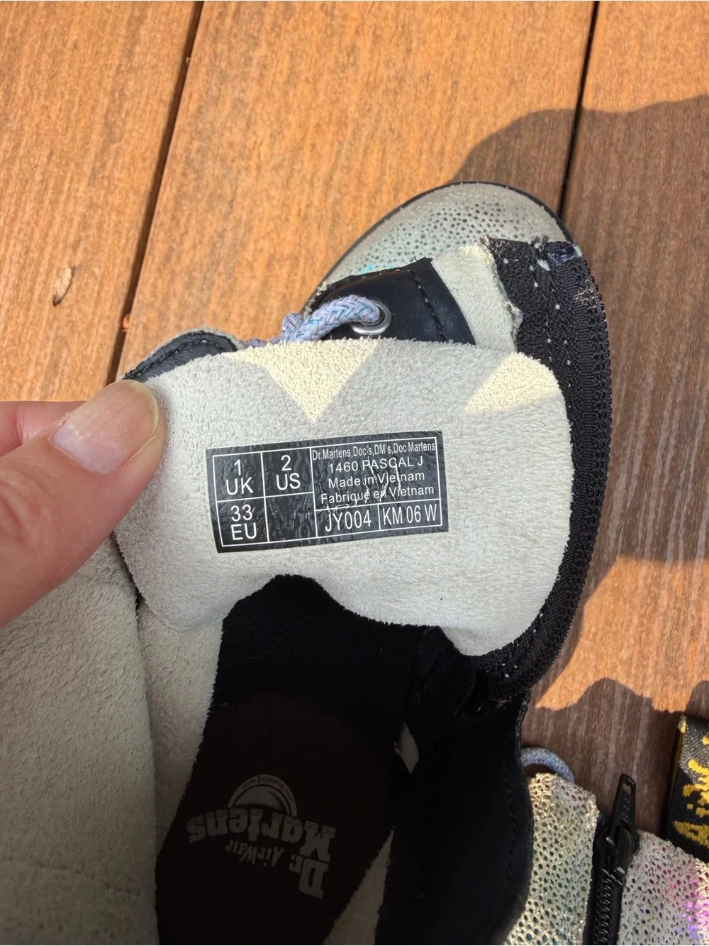 Dr. Martens iridescent beige